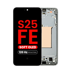 OLED Assembly with Frame for Galaxy S25 FE (S731) (Jet Black) (Aftermarket Plus Soft / 120Hz)