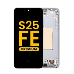 OLED Assembly with Frame for Galaxy S25 FE (S731) (White) (Premium)
