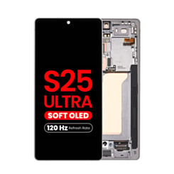 OLED Assembly with Frame for Galaxy S25 Ultra (S938) (Titanium Silver) (Aftermarket Pro Soft / 120Hz)