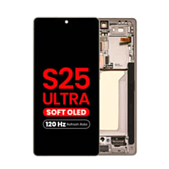 OLED Assembly with Frame for Galaxy S25 Ultra (S938) (Titanium Pink Gold) (Aftermarket Plus Soft / 120Hz)