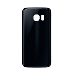 Back Glass with Camera Lens and Adhesive for Galaxy S7 (NO LOGO) (BLACK)
