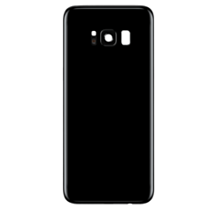 Back Glass with Camera Lens and Adhesive for Galaxy S8 (NO LOGO) (BLACK)