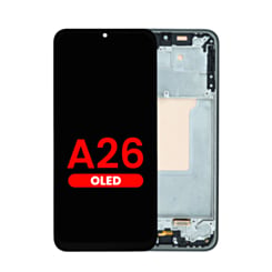 Grab the wholesale deals on the Black Aftermarket OLED Assembly with Frame for Galaxy A26 A266 2025.
