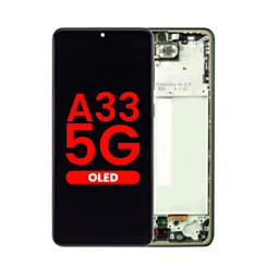 OLED Assembly with Frame for Galaxy A33 5G (A336U / 2022) (US Version) (AWESOME BLACK) (Aftermarket OLED)