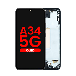 OLED Assembly with Frame for Galaxy A34 5G (A346 / 2023) (AWESOME GRAPHITE) (Aftermarket OLED)