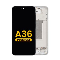 Buy the OLED Assembly with Frame for Galaxy A36 A366 2025 in white, Premium.