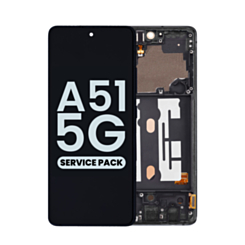 OLED Assembly with Frame for Galaxy A51 5G (A516 / 2020) (PRISM CUBE BLACK) (Verizon) (Service Pack)