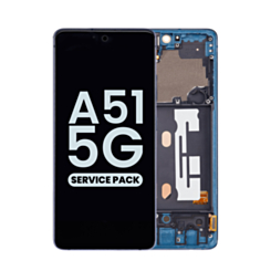 OLED Assembly with Frame for Galaxy A51 5G (A516 / 2020) (PRISM BRICKS BLUE) (Verizon) (Service Pack)