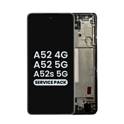 OLED Assembly with Frame for Galaxy A52 4G (A525 / 2021) / A52 5G (A526 / 2021) / A52s 5G (A528 / 2021) (AWESOME BLACK) (Service Pack)