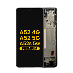 OLED Assembly with Frame (AWESOME BLACK) (Premium) for Galaxy A52 4G (A525 / 2021) / A52 5G (A526 / 2021) / A52s 5G (A528 / 2021)