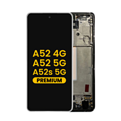 OLED Assembly with Frame (AWESOME WHITE) (Premium) for Galaxy A52 4G (A525 / 2021) / A52 5G (A526 / 2021) / A52s 5G (A528 / 2021)