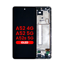 OLED Assembly with Frame (AWESOME WHITE) (Aftermarket OLED) for Galaxy A52 4G (A525 / 2021) / A52 5G (A526 / 2021) / A52S 5G (A528 / 2021)