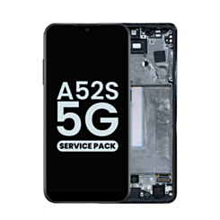 OLED Assembly with Frame for Galaxy A52s 5G (A528 / 2021) (AWESOME BLACK) (Service Pack)