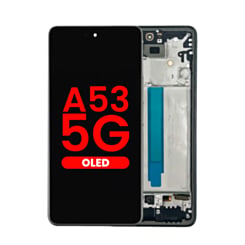 Order the OLED Assembly with Frame for Galaxy A53 5G, model A536 from 2022, 6.46 inches, in Awesome Black – Aftermarket OLED.