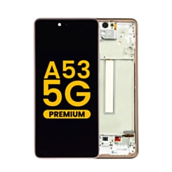 Buy the OLED Assembly with Frame for Galaxy A53 5G, model A536 from 2022, in Awesome Peach – Premium.