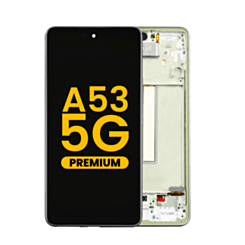 Shop the OLED Assembly with Frame for Galaxy A53 5G, model A536 from 2022, in White – Premium Refurbished.