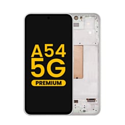 Buy the OLED assembly with frame for the Galaxy A54 5G 2023 in Awesome White, premium version.