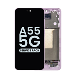 OLED Assembly with Frame for Galaxy A55 5G (A556 / 2024) (AWESOME LILAC) (Service Pack)