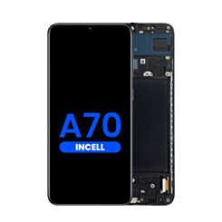 Purchase the LCD assembly with frame for the Galaxy A70 2019, without fingerprint scanner, aftermarket Incell.