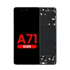 OLED Assembly with Frame for Galaxy A71 (A715 / 2020) (6.67") (BLACK) (Aftermarket OLED)