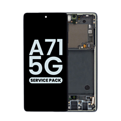 OLED Assembly with Frame for Galaxy A71 5G (A716U / 2020) (PRISM CUBE BLACK) (Service Pack)