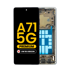 OLED Assembly with Frame for Galaxy A71 5G UW (A716V / 2020) (PRISM CUBE BLACK) (Premium)