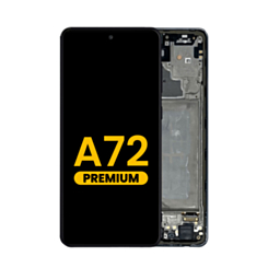 OLED Assembly with Frame for Galaxy A72 (A725 / 2021) (AWESOME BLACK) (Premium)