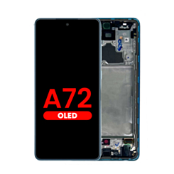 OLED Assembly with Frame for Galaxy A72 (A725 / 2021) (6.67") (AWESOME BLUE) (Aftermarket OLED)