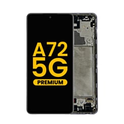 OLED Assembly with Frame for Galaxy A72 5G (A726 / 2021) (AWESOME BLACK) (Premium)