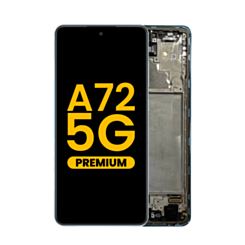 OLED Assembly with Frame for Galaxy A72 5G (A726 / 2021) (AWESOME BLUE) (Premium)