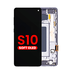 Purchase the OLED assembly with frame for Galaxy S10 G973 in Prism Black, aftermarket OLED.