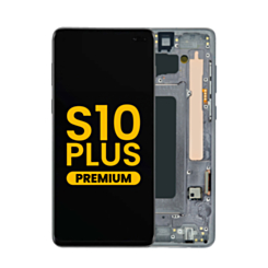Buy the OLED assembly with frame for Galaxy S10 Plus G975 in Prism Black, premium quality.