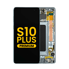 Shop the OLED assembly with frame for Galaxy S10 Plus G975 in Prism Blue, premium quality.