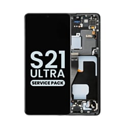 OLED Assembly with Frame for Galaxy S21 Ultra (G998) (Phantom Black) (Service Pack)