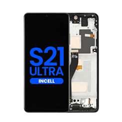 LCD Assembly with Frame for Galaxy S21 Ultra (G998) (Phantom Black) (Aftermarket Incell)
