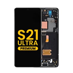 Order the OLED Assembly with Frame for Galaxy S21 Ultra 5G G998 in Phantom Black, Premium.