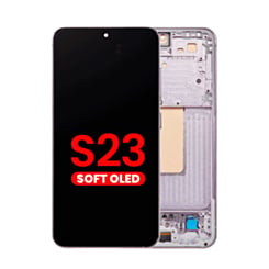 OLED Assembly with Frame for Galaxy S23 (S911) (Pink) (Aftermarket Plus Soft)