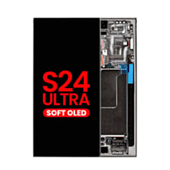 Order the OLED Assembly with Frame for S24 Ultra S928 in black titanium, aftermarket OLED.
