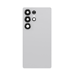 Back Cover Glass with Camera Lens and Adhesive for Galaxy S25 Ultra (S938) (No Logo) (Titanium White Silver)