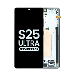 Shop the OLED Assembly with Frame for Galaxy S25 Ultra, model S938, in titanium black, service pack.