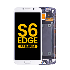 Purchase the premium white OLED assembly with frame for Galaxy S6 Edge G925.