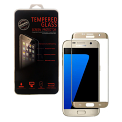 Tempered Glass for Galaxy S7 Edge (GOLD) (Case Friendly / 3D Curved / 1 Piece)