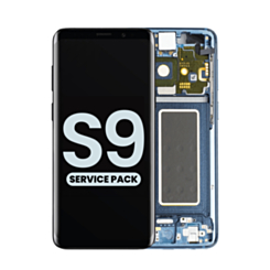 Buy the OLED assembly with frame for Galaxy S9 G960 in Coral Blue, service pack.