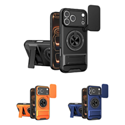 Shockproof Mag Safe Slide Lens Case with Ring Holder iPhone 17 Pro Max (Only Ground Shipping)
