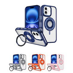 Skin Feel Transparent Case with Silicone Ring Holder for iPhone 16 Plus (Only Ground Shipping)