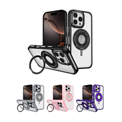 Skin Feel Transparent Case with Silicone Ring Holder for iPhone 16 Pro (Only Ground Shipping)