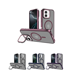 Slim Transparent Camera Stand Case with Wireless Charging for iPhone 16 (Only Ground Shipping)