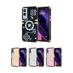 Square Acrylic Mirror Shiny Luxury Case with Ring for Galaxy S25E (Only Ground Shipping)