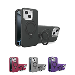 Support Heavy Duty Case with Wireless Charging Kickstand for iPhone 14 Plus / 15 Plus