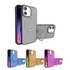 Carbon Wireless Charging Case with Ring Stand for iPhone 16 (Only Ground Shipping)
